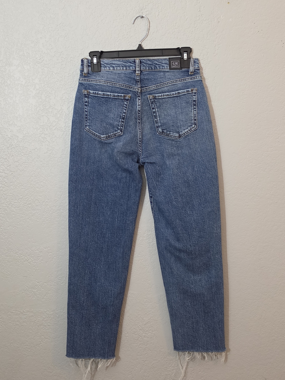 Current/Elliott High-Rise Relaxed Fit Jeans Medium Wash Raw Hem Womens 24 - Picture 6 of 8